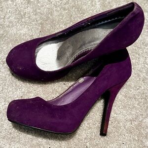 Suede Purple High Heels